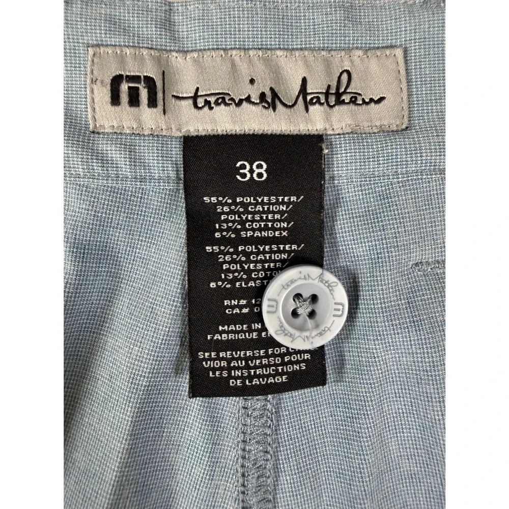 Travis Mathew Beck Performance Golf Shorts Stretch Blue Gray Men's Size38